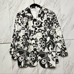 dressbarn Floral Button Cape Jacket SZ 1X